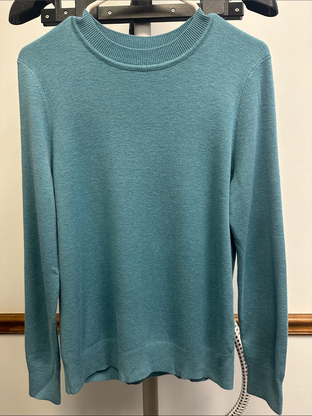 Arch&Cloz Wool Crewneck Sweater in Teal